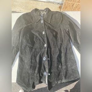 PLUS SIZE DENNIS BASSO WOMENS 1X BLACK JACKET WITH LEOPARD PRINT INSIDE